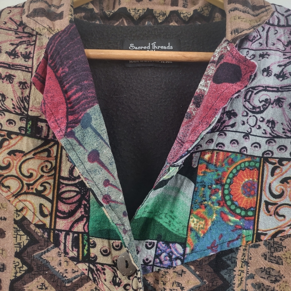 Sacred Threads Boho Hippie Multicolor Blazer Jack… - image 4